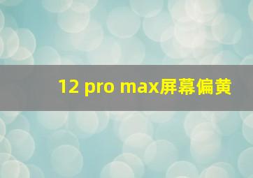 12 pro max屏幕偏黄